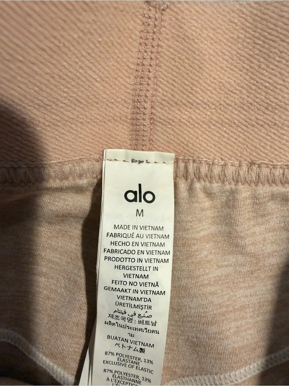ALO Yoga Kids Blush Pink Seam-Accent Leggings